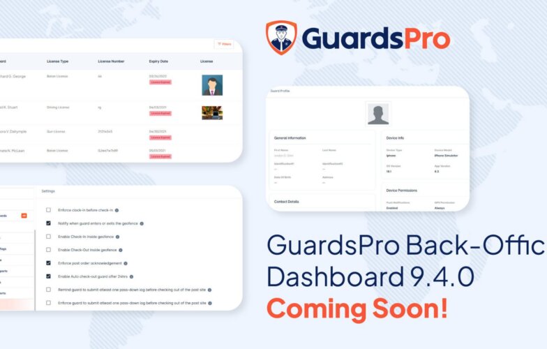 Get Ready For GuardsPro Back-Office Dashboard 9.4.0 : A Sneak Peek