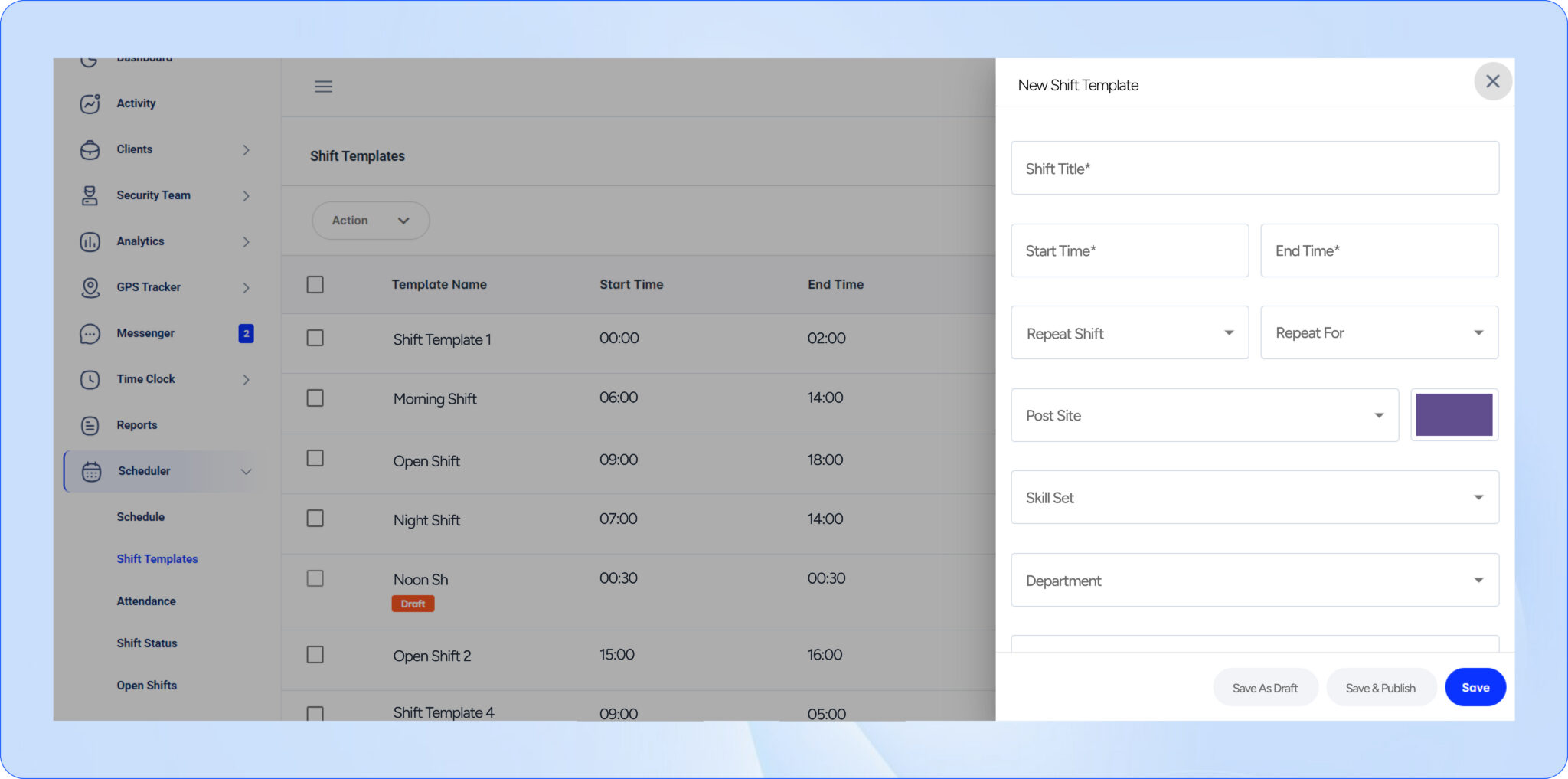 Standardize Scheduling with Shift Templates