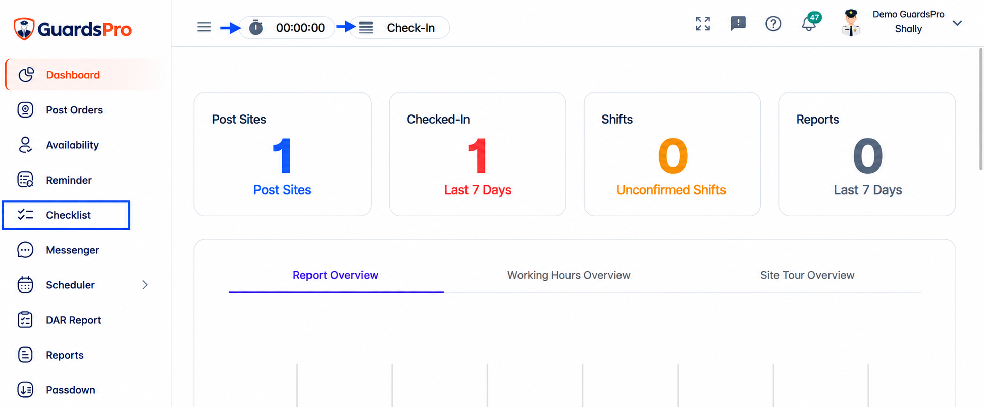 GuardsPro Guard Portal Dashboard